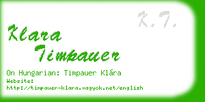 klara timpauer business card